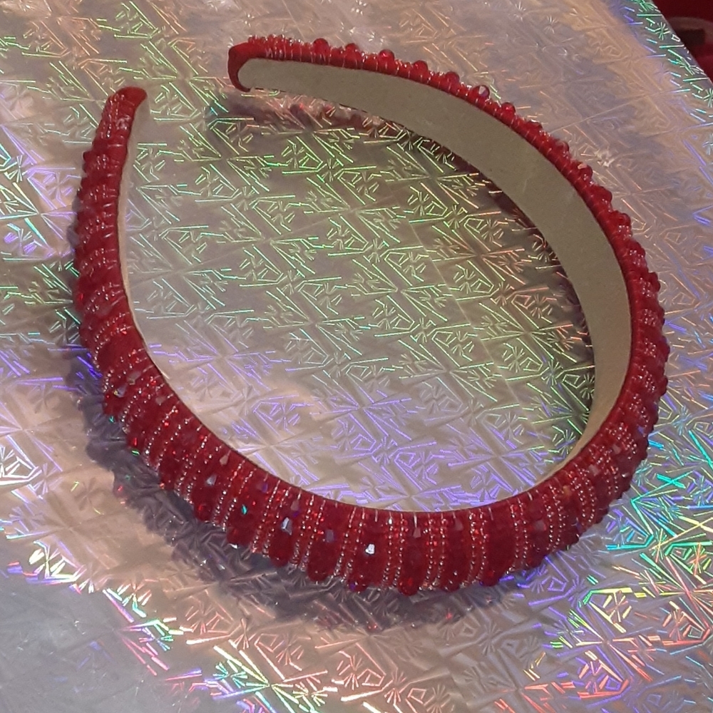 Red beaded headbands